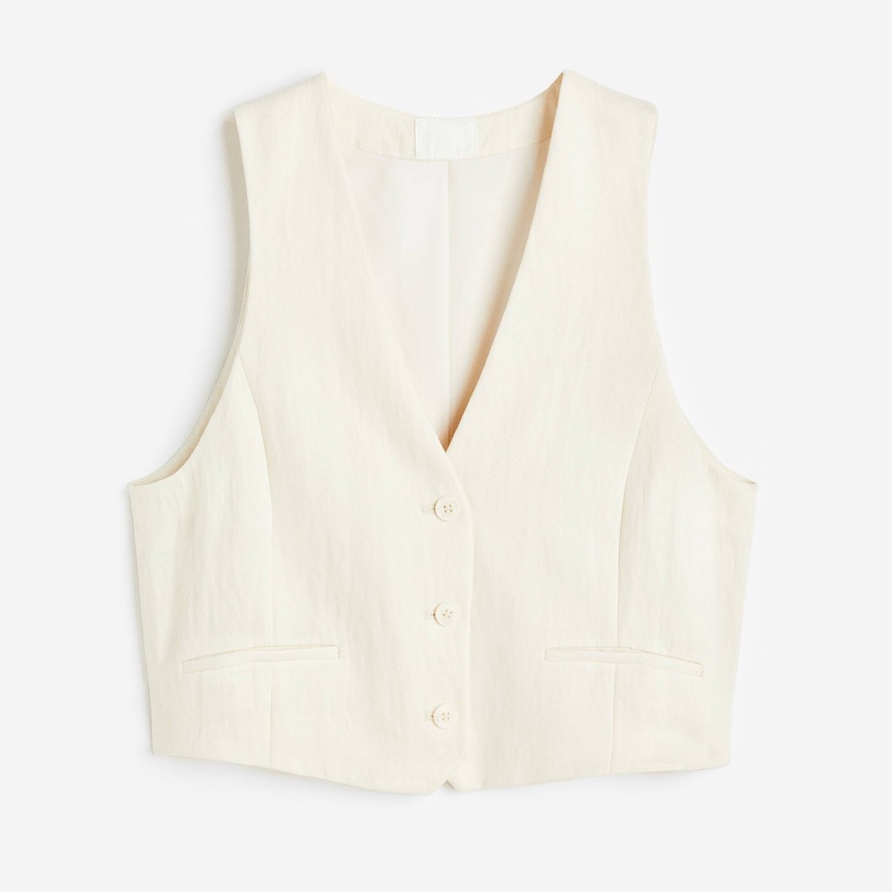 H&M Off-White Button-Up Vest